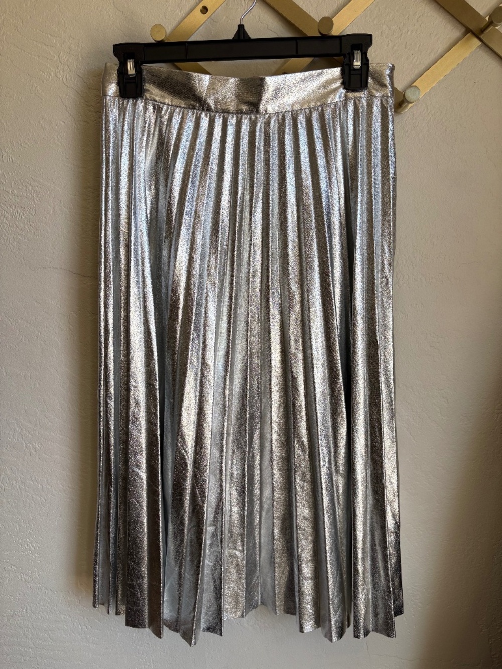 Womens size S Zara accordion metallic midi skirt
